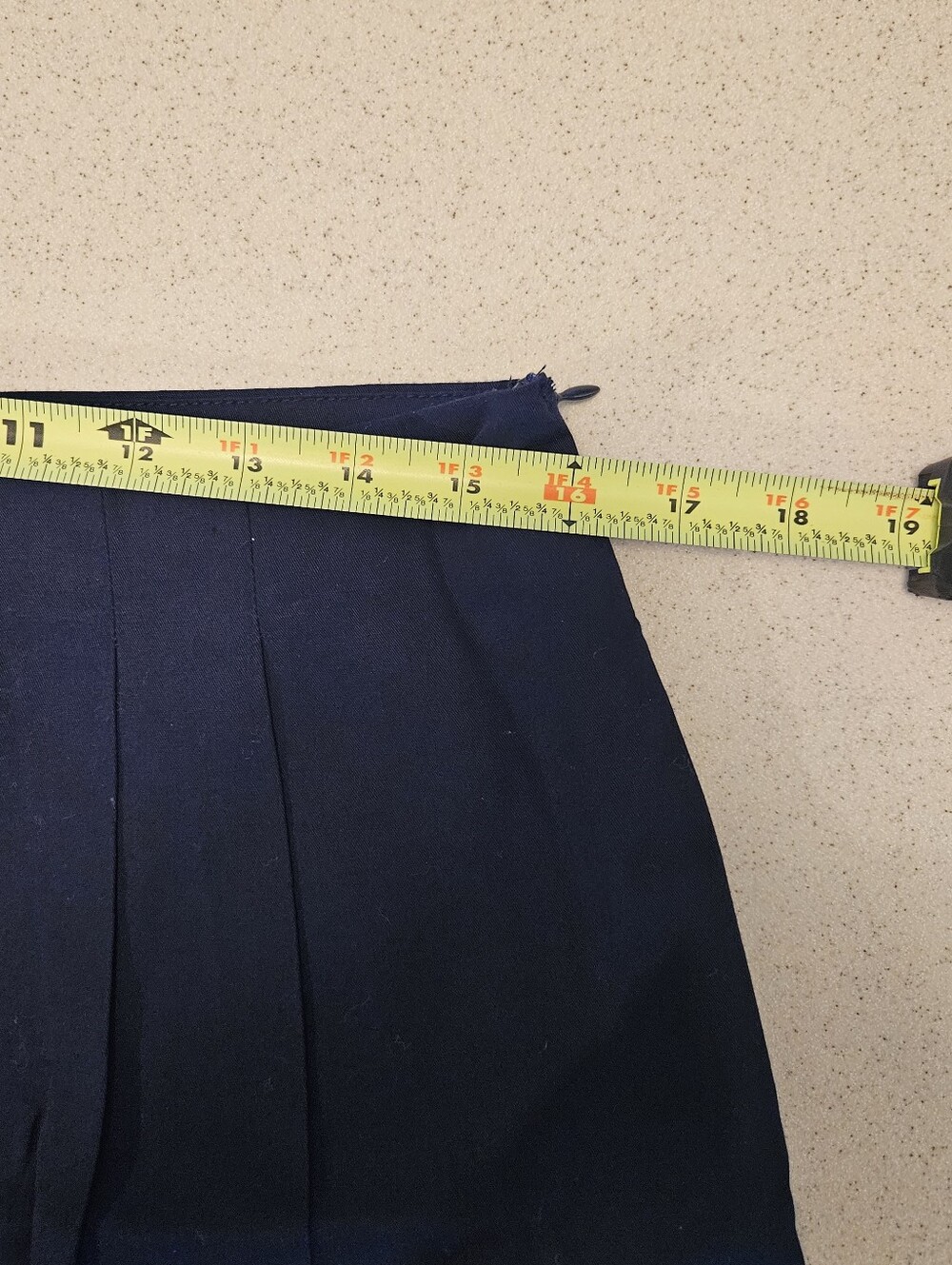 Zara SZ L Navy Blue Pleated School Girl Shorty Skort Side Zip Tennis Pickleball - Picture 8 of 10